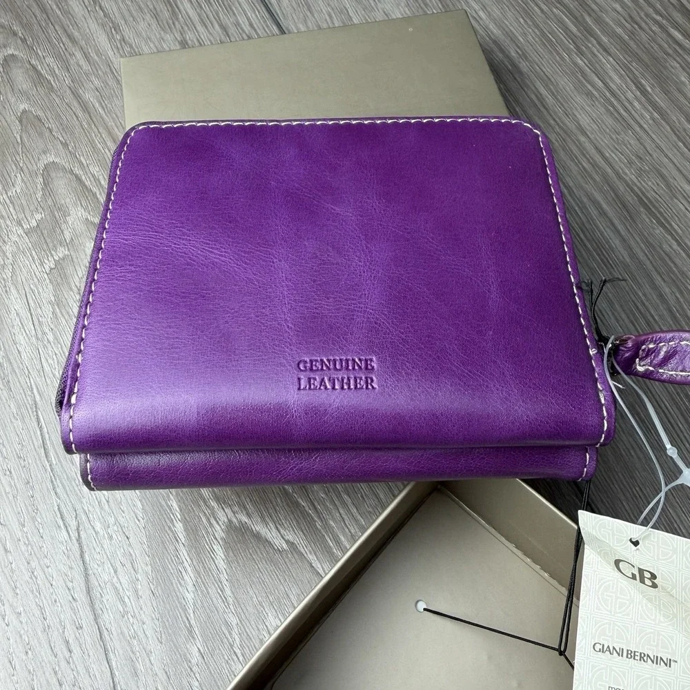 Giani Bernini Women's Genuine Leather Wallet Violet Purple 5